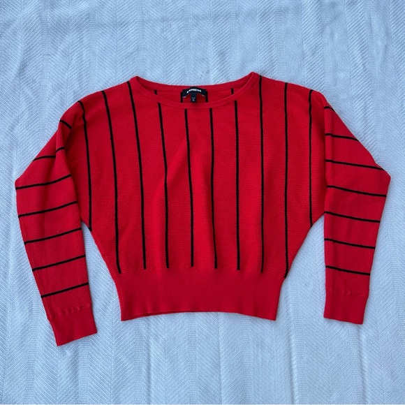 Express striped dolman sleeve short sweater - Picture 2 of 6